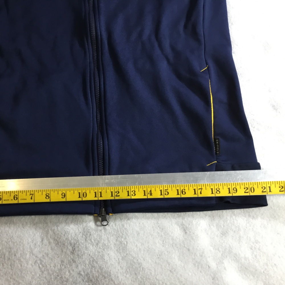 Nike Men’s West Virginia Navy and Gold Dri-FIT Hoodie SZ Large gently used #247 - Picture 9 of 14